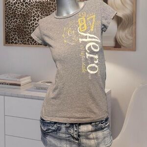 Aeropostale Vintage Y2K  Baby Tee - Grey